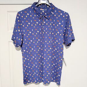 Hooey X Whataburger Mens Snap Button Navy Polo Shirt UPF 30 Quick Dry Ltd XL NWT